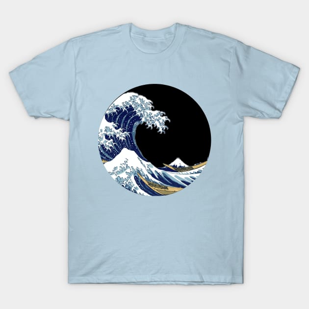 Great Wave Off Kanagawa Aesthetic Design T-Shirt by FLARE US
